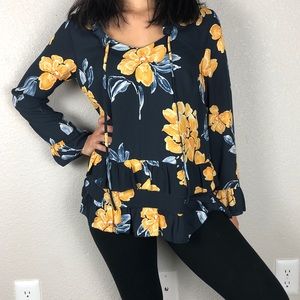 Nordstrom floral paper crown blouse